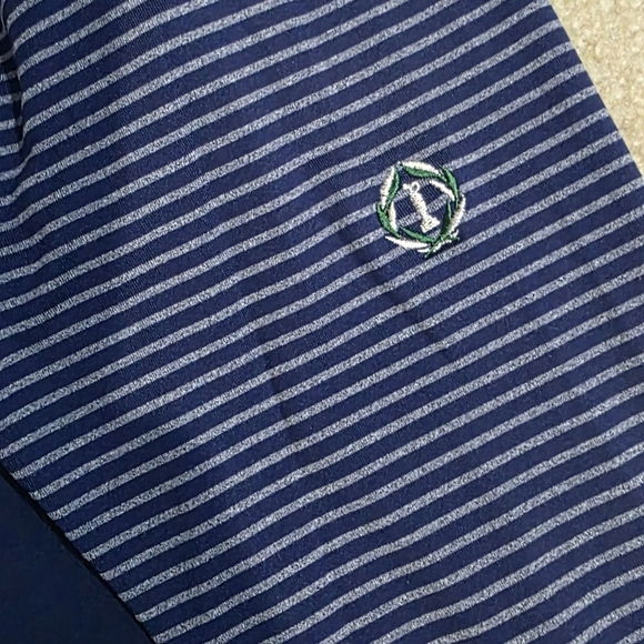 Adidas Striped 1/4 Zip Performance Pullover | Navy & Blue | Medium - Picture 11 of 11